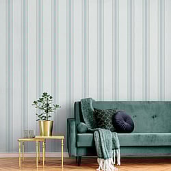 Galerie Wallcoverings Product Code: 1909-1 - Spring Blossom Wallpaper Collection Galerie Wallcoverings Product Code 1909-1 - Spring Blossom Wallpaper Collection - Turqouise Colours - STRIPES Design
