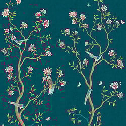 Galerie Wallcoverings Product Code: 1911-3 - Spring Blossom Wallpaper Collection Galerie Wallcoverings Product Code 1911-3 - Spring Blossom Wallpaper Collection - Green Colours - CHINOISERIE MURAL Design