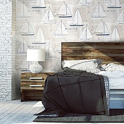 Galerie Wallcoverings Product Code: 21000 - Skagen Wallpaper Collection Galerie Wallcoverings Product Code 21000 - Skagen Wallpaper Collection - Blue Beige Colours - Sailing Boat Design
