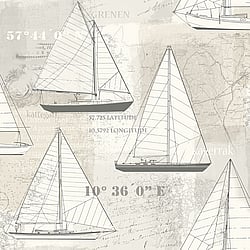 Galerie Wallcoverings Product Code: 21002 - Skagen Wallpaper Collection Galerie Wallcoverings Product Code 21002 - Skagen Wallpaper Collection - Silver Grey Colours - Sailing Boat Design