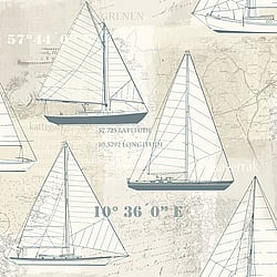 Galerie Wallcoverings Product Code: 21003 - Skagen Wallpaper Collection Galerie Wallcoverings Product Code 21003 - Skagen Wallpaper Collection - Beige Blue Colours - Sailing Boat Design