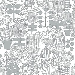 Galerie Wallcoverings Product Code: 23305 - Marimekko 5 Wallpaper Collection Galerie Wallcoverings Product Code 23305 - Marimekko 5 Wallpaper Collection - Grey White Colours - Marimekko Lintukoto Design