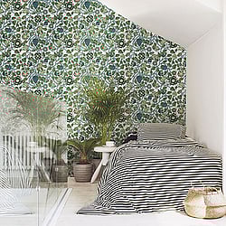 Galerie Wallcoverings Product Code: 23332 - Marimekko 5 Wallpaper Collection Galerie Wallcoverings Product Code 23332 - Marimekko 5 Wallpaper Collection - Green Blue Colours - Marimekko Pieni Tiara Design