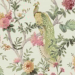Galerie Wallcoverings Product Code: 25755 - Cottage Chic Wallpaper Collection Galerie Wallcoverings Product Code 25755 - Cottage Chic Wallpaper Collection - Pink Green Colours - Pavone Platino Design