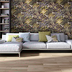 Galerie Wallcoverings Product Code: 26729 - Tropical Wallpaper Collection Galerie Wallcoverings Product Code 26729 - Tropical Wallpaper Collection - Walnut Colours - Moorea Design