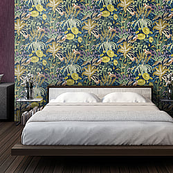 Galerie Wallcoverings Product Code: 26730 - Tropical Wallpaper Collection Galerie Wallcoverings Product Code 26730 - Tropical Wallpaper Collection - Blueberry Colours - Moorea Design