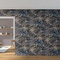 Galerie Wallcoverings Product Code: 26731 - Tropical Wallpaper Collection Galerie Wallcoverings Product Code 26731 - Tropical Wallpaper Collection - Blackberry Colours - Moorea Design