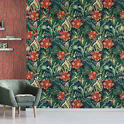 Galerie Wallcoverings Product Code: 26743 - Tropical Wallpaper Collection Galerie Wallcoverings Product Code 26743 - Tropical Wallpaper Collection - Blueberry Colours - Palau Design