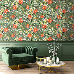 Galerie Wallcoverings Product Code: 26747 - Tropical Wallpaper Collection Galerie Wallcoverings Product Code 26747 - Tropical Wallpaper Collection - Avocado Colours - Palau Design