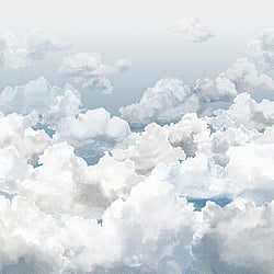 Galerie Wallcoverings Product Code: 26782 - Crafted Wallpaper Collection Galerie Wallcoverings Product Code 26782 - Crafted Wallpaper Collection - Blue White Grey Silver Colours - Clouds Design