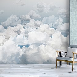 Galerie Wallcoverings Product Code: 26782 - Crafted Wallpaper Collection Galerie Wallcoverings Product Code 26782 - Crafted Wallpaper Collection - Blue White Grey Silver Colours - Clouds Design