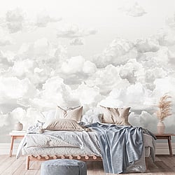 Galerie Wallcoverings Product Code: 26784 - Crafted Wallpaper Collection Galerie Wallcoverings Product Code 26784 - Crafted Wallpaper Collection - Grey Silver White Black Colours - Clouds Design