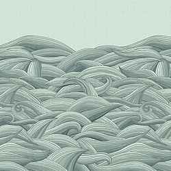 Galerie Wallcoverings Product Code: 26785 - Crafted Wallpaper Collection Galerie Wallcoverings Product Code 26785 - Crafted Wallpaper Collection - Green Colours - Waves Design