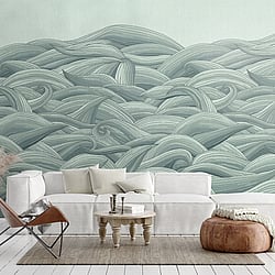 Galerie Wallcoverings Product Code: 26785 - Crafted Wallpaper Collection Galerie Wallcoverings Product Code 26785 - Crafted Wallpaper Collection - Green Colours - Waves Design