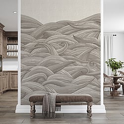 Galerie Wallcoverings Product Code: 26786 - Crafted Wallpaper Collection Galerie Wallcoverings Product Code 26786 - Crafted Wallpaper Collection - Brown Taupe Grey Colours - Waves Design