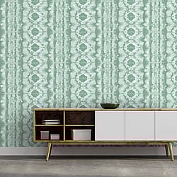 Galerie Wallcoverings Product Code: 26787 - Crafted Wallpaper Collection Galerie Wallcoverings Product Code 26787 - Crafted Wallpaper Collection - Green White Colours - Batik Design