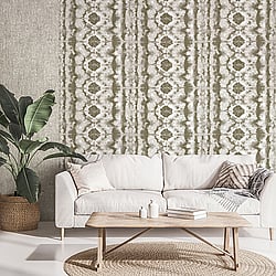 Galerie Wallcoverings Product Code: 26788 - Crafted Wallpaper Collection Galerie Wallcoverings Product Code 26788 - Crafted Wallpaper Collection - Brown Bronze White Grey Colours - Batik Design