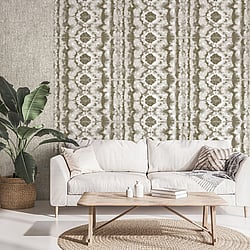 Galerie Wallcoverings Product Code: 26788 - Crafted Wallpaper Collection Galerie Wallcoverings Product Code 26788 - Crafted Wallpaper Collection - Brown Bronze White Grey Colours - Batik Design