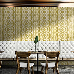 Galerie Wallcoverings Product Code: 26789 - Crafted Wallpaper Collection Galerie Wallcoverings Product Code 26789 - Crafted Wallpaper Collection - Yellow Gold White Colours - Batik Design