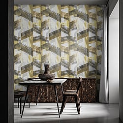 Galerie Wallcoverings Product Code: 26795 - Crafted Wallpaper Collection Galerie Wallcoverings Product Code 26795 - Crafted Wallpaper Collection - Yellow Gold Bronze Grey Black Cream Colours - Glaze Design