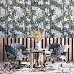 Galerie Wallcoverings Product Code: 26797 - Crafted Wallpaper Collection Galerie Wallcoverings Product Code 26797 - Crafted Wallpaper Collection - Blue Gold White Silver Colours - Glaze Design