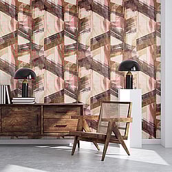 Galerie Wallcoverings Product Code: 26798 - Crafted Wallpaper Collection Galerie Wallcoverings Product Code 26798 - Crafted Wallpaper Collection - Pink Bronze Gold White Colours - Glaze Design