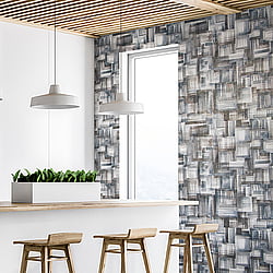 Galerie Wallcoverings Product Code: 26801 - Crafted Wallpaper Collection Galerie Wallcoverings Product Code 26801 - Crafted Wallpaper Collection - Blue White Brown Taupe Gold Grey Colours - Brush Design