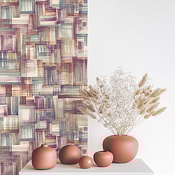 Galerie Wallcoverings Product Code: 26802 - Crafted Wallpaper Collection Galerie Wallcoverings Product Code 26802 - Crafted Wallpaper Collection - Pink Blue Gold Bronze Green White Colours - Brush Design