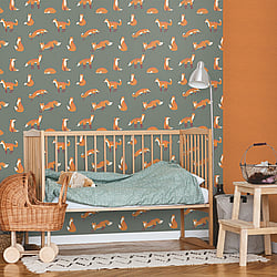 Galerie Wallcoverings Product Code: 26841 - Great Kids Wallpaper Collection Galerie Wallcoverings Product Code 26841 - Great Kids Wallpaper Collection - Friendly Foxes Design