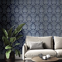 Galerie Wallcoverings Product Code: 28809 - Italian Style Wallpaper Collection Galerie Wallcoverings Product Code 28809 - Italian Style Wallpaper Collection - Blue Colours - DAMASCO THEMA Design