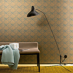 Galerie Wallcoverings Product Code: 30832 - Montego Wallpaper Collection Galerie Wallcoverings Product Code 30832 - Montego Wallpaper Collection - Turquoise Gold Colours - Metallic Geometric Design