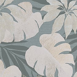 Galerie Wallcoverings Product Code: 31601 - Avalon Wallpaper Collection Galerie Wallcoverings Product Code 31601 - Avalon Wallpaper Collection - Blue Grey Gold Beige Colours - Tropical Leaves Design