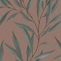 Galerie Wallcoverings Product Code: 32205 - Avalon Wallpaper Collection Galerie Wallcoverings Product Code 32205 - Avalon Wallpaper Collection - Green Brown Colours - Large Leaf Trail Design