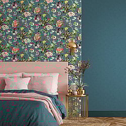Galerie Wallcoverings Product Code: 32413 - Flora Wallpaper Collection Galerie Wallcoverings Product Code 32413 - Flora Wallpaper Collection - Blue, Green Colours - Plain Texture Design