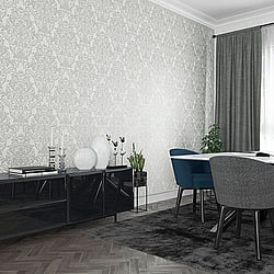 Galerie Wallcoverings Product Code: 32602 - City Glam Wallpaper Collection Galerie Wallcoverings Product Code 32602 - City Glam Wallpaper Collection - Grey White Colours - Floral Damask Design