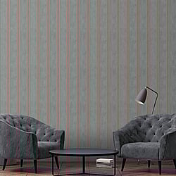 Galerie Wallcoverings Product Code: 32637 - The New Design Book Wallpaper Collection Galerie Wallcoverings Product Code 32637 - The New Design Book Wallpaper Collection - Rose Gold Grey Colours - Mixed Stripe Design