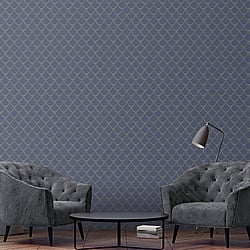 Galerie Wallcoverings Product Code: 32723 - City Glam Wallpaper Collection Galerie Wallcoverings Product Code 32723 - City Glam Wallpaper Collection - Blue Gold Colours - Arch Design