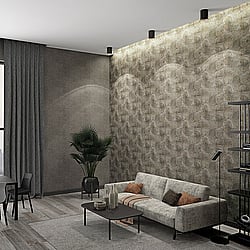 Galerie Wallcoverings Product Code: 32821 - Perfecto 2 Wallpaper Collection Galerie Wallcoverings Product Code 32821 - Perfecto 2 Wallpaper Collection - Grey Brown Black Colours - Rustic Circle Design
