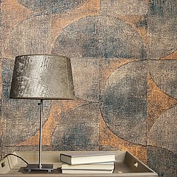 Galerie Wallcoverings Product Code: 32822 - The New Design Book Wallpaper Collection Galerie Wallcoverings Product Code 32822 - The New Design Book Wallpaper Collection - Orange Brown Black Colours - Rustic Circle Design