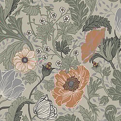 Galerie Wallcoverings Product Code: 33001 - Apelviken Wallpaper Collection Galerie Wallcoverings Product Code 33001 - Apelviken Wallpaper Collection - Green Orange Colours - Anemone Design