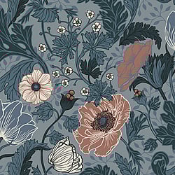 Galerie Wallcoverings Product Code: 33004 - Apelviken Wallpaper Collection Galerie Wallcoverings Product Code 33004 - Apelviken Wallpaper Collection - Blue Pink Colours - Anemone Design