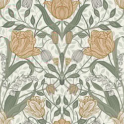 Galerie Wallcoverings Product Code: 33006 - Apelviken Wallpaper Collection Galerie Wallcoverings Product Code 33006 - Apelviken Wallpaper Collection - Green Yellow Gold Colours - Tulip Trail Design