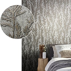 Galerie Wallcoverings Product Code: 33212 - Natural Opulence Wallpaper Collection Galerie Wallcoverings Product Code 33212 - Natural Opulence Wallpaper Collection - Silver Colours - Feathery Tree Design