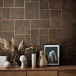 Galerie Wallcoverings Product Code: 33251 - Natural Opulence Wallpaper Collection Galerie Wallcoverings Product Code 33251 - Natural Opulence Wallpaper Collection - Brown Colours - Wood Block Design