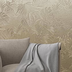 Galerie Wallcoverings Product Code: 33303 - Eden Wallpaper Collection Galerie Wallcoverings Product Code 33303 - Eden Wallpaper Collection - Metallic Jungle Leaves Design