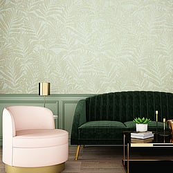 Galerie Wallcoverings Product Code: 34003 - Hotel Wallpaper Collection Galerie Wallcoverings Product Code 34003 - Hotel Wallpaper Collection - Green, Beige Colours - Botanical leaves design Design