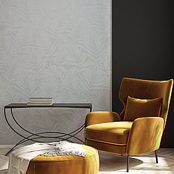 Galerie Wallcoverings Product Code: 34005 - Hotel Wallpaper Collection Galerie Wallcoverings Product Code 34005 - Hotel Wallpaper Collection - Grey, White, Cream Colours - Botanical leaves design Design