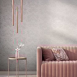 Galerie Wallcoverings Product Code: 34013 - The New Design Book Wallpaper Collection Galerie Wallcoverings Product Code 34013 - The New Design Book Wallpaper Collection - Rose, Grey Colours - A textured damask Design