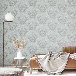 Galerie Wallcoverings Product Code: 34014 - Hotel Wallpaper Collection Galerie Wallcoverings Product Code 34014 - Hotel Wallpaper Collection - Grey, Silver Colours - A textured damask Design