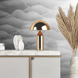 Galerie Wallcoverings Product Code: 34023 - The New Design Book Wallpaper Collection Galerie Wallcoverings Product Code 34023 - The New Design Book Wallpaper Collection - Grey, Silver Colours - A textured misty landscape of hills Design